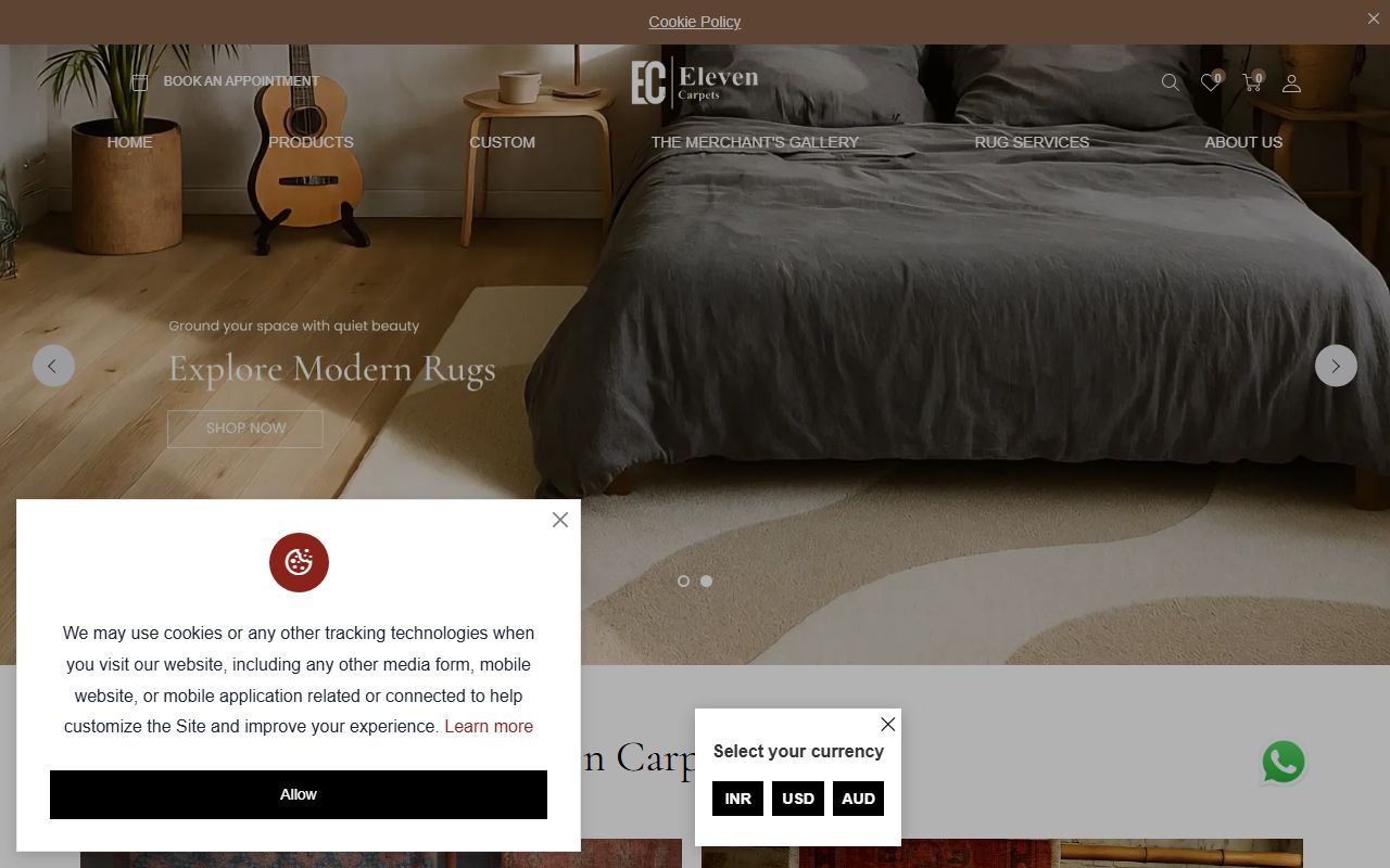 Eleven Carpets website preview